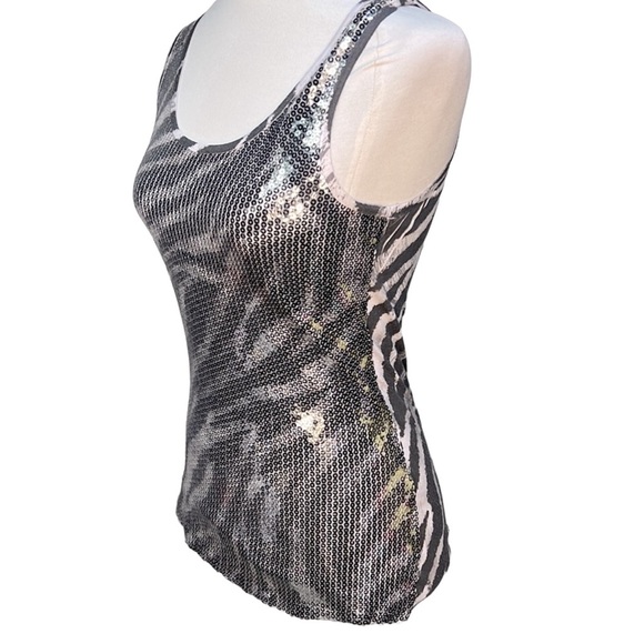 Cache Animal Print Sequins Blouse - Picture 2 of 4